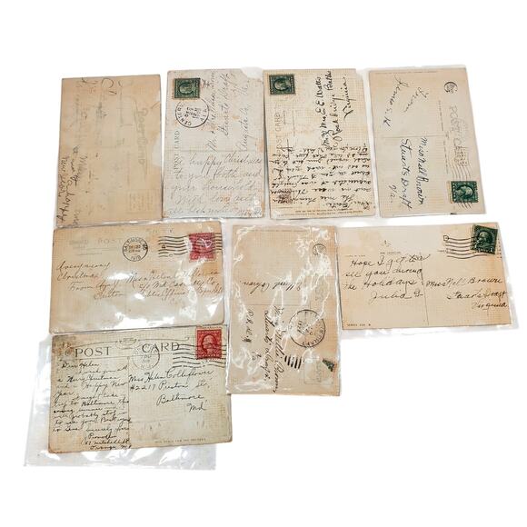 Junk Drawer Lot of 8 Vtg Christmas Postcards Holiday 5.5" x 3.5" - Picture 4 of 5